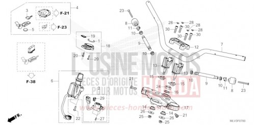LENKERROHR/OBERE GABELBRUECKE/SCHLUESSELHALTER CB1000ST de 2026